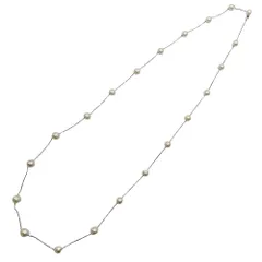 【中古】TASAKI タサキ パールネックレス K18WG 約22.34g パール21個 ロングネックレス 2連 3WAY ホワイトゴールド 真珠 ネックレス アクセサリー A2600077【無料ギフトラッピング承ります】
