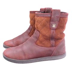 希少超美品 シャネル G30208 CC ムートン ショートブーツ 36 1/2