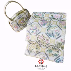 高級　正絹　6通袋帯　 おしどり　花　豪華絢爛　和装バッグ付き　名物裂地 蜀江花鳥文