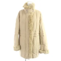 バーバリー ロンドン BURBERRY LONDON ダウンコート ダウンジャケット フード ノバチェック ラビットファー 40 L ベージュ /MW 