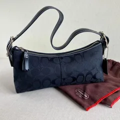 Coach Vintage Hamptons Signature Soft East West Demi Baguette Bag Black y2k