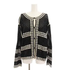 ジャーナルスタンダード レリューム JOURNAL STANDARD relume 24SS クロシェラインVネックカーディガン クルーネック 2WAY ニット 長袖 F 黒 24080462108010 /YM