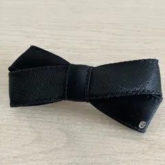 ALEXANDRE DE PARIS リボンバレッタ ブラック サテン フランス製 ヘアアクセサリー 髪留め アレクサンドルドゥパリ