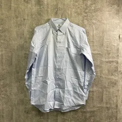 【T-393】UNIQLO ユニクロ 長袖シャツ L相当 ライトブルー 水色 ボタンダウンシャツ メンズ シンプル 無地 オックスフォードシャツ ビジネス カジュアル 通勤 通学 定番 メンズシャツ