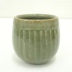 作家物　緑釉湯呑  湯飲み 湯呑み 湯のみ おしゃれ かわいい 茶道具 茶器 来客 お茶 旅館 和風 雑貨 レトロ 食器