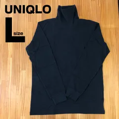 【美品】UNIQLO ユニクロ ソフトタッチタートルネック T (長袖)ブラック L