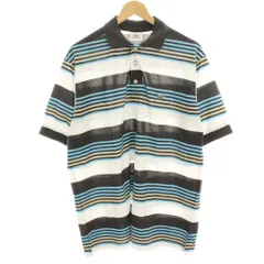 ラコステ LACOSTE SPORT ポロシャツ カットソー 半袖 ボーダー 白 ホワイト グレー 水色 ライトブルー /HN