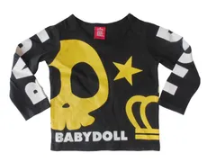 k03250619063　BABY DOLL　100サイズ　黒×黄色×白　　トップス　長袖Tシャツ　通年