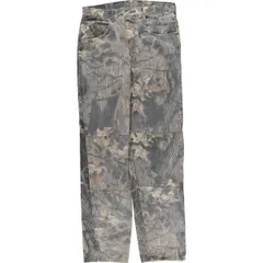 古着 ラングラー Wrangler 迷彩柄 リアルツリーカモ ダブルニー テーパードデニムパンツ メンズw35相当/eaa569857