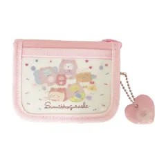 すみっコぐらし 財布 ネックストラップ付き ラウンドファスナー ピンク キッズ SG-1783