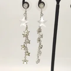 【美品】Swarovski　スワロフスキー　クリスタルスタースイングピアス　チェーン　星