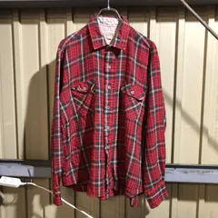2103 Arrow 長袖シャツ レッド L アロー チェック柄 80s 古着卸 アメリカ仕入
