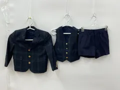 バーバリーズ セットアップ スーツ 100A チェック柄 紺色 BURBERRYS ジャケット ベスト パンツ 計3点セット 2602WS211