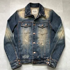 00s Archive CLOUD72 デニムジャケット ダメージリペア グランジ 爪痕 Y2K Gジャン 濃紺 M