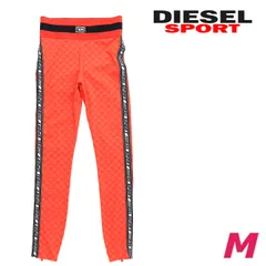 新品・未使用 ディーゼルスポーツ DIESEL SPORT [Mサイズ] レギンスパンツ レディース 55DSL サイドライン UVカット 吸湿速乾 AWSB-REEING-WT09