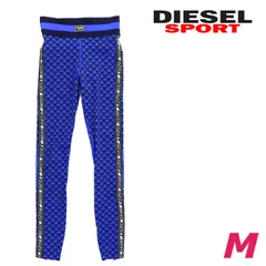 新品・未使用 ディーゼルスポーツ DIESEL SPORT [Mサイズ] レギンスパンツ レディース 55DSL サイドライン UVカット 吸湿速乾 AWSB-REEING-WT09