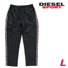 新品・未使用 ディーゼルスポーツ DIESEL SPORT [Lサイズ] 薄手 トラックパンツ メンズ 55DSL ウエストゴム ドロスト サイドライン メッシュポケット AMWB-BYOOM-HT21