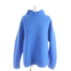 グリーンレーベルリラクシング ユナイテッドアローズ green label relaxing ハミルトン アラン ハイネック プルオーバー ニット セーター ウール 青 ブルー 3613-104-2365 /AP