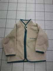 ◇ Θ モンベル mont-bell ベビーフリースジャケット 90サイズ ベージュ系 キッズ E  【1602190008713】