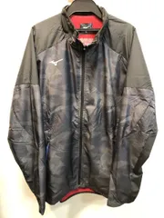 ◆MIZUNO ミズノ トレーニングウエア ブレスサーモ ウォーマー ジャケット 32MEB541 メンズ XLサイズ 黒×赤 中古◆15561★