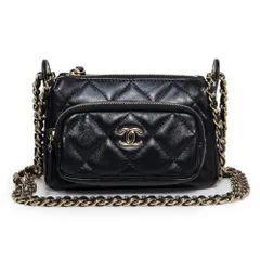 シャネル AP4348 ココマーク マトラッセ ミニ チェーンクラッチ シャイニークランプル ラムスキン レザー ブラック ショルダーバッグ 斜め掛け ゴールド金具 箱付 CHANEL（新品・未使用品）