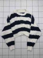 ◇ Θ グレイル GRL kz323 ボーダー シャギーニット クロップドトップス レディース Fサイズ E  【1602190010877】