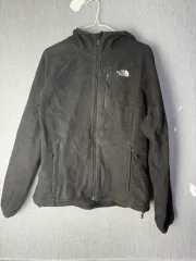 L ザノースフェイス ブラック フリース フリースフーディー ジップアップ