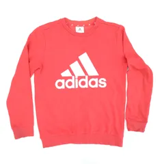 【adidas】　キッズウエア150　長袖　赤　スウェット　アディダス　小ヨゴレ有