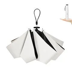 和宅優品 日傘 uvカット 100 遮光 折り畳み 軽量 130g 晴雨兼用 レディース メンズ 遮熱 日焼け対策 涼しい 撥水 コンパクト完全遮光 日傘 (ホワイト) 1