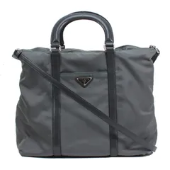 PRADA プラダ 2WAYトートバッグ 1BG057 トートバッグ ナイロン/レザー カーキ/グレー【中古】 レディース