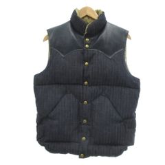 ロッキー マウンテン フェザーベッド Rocky Mountain FeatherBed ウェアハウス ダウンベスト デニム レザーヨーク 40 インディゴブルー /UO
