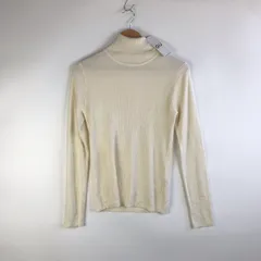 タグ付き GU リブタートルネックセーター レディース L オフホワイト 3161202603050005
