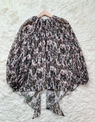 美品✨ESTNATION シアーブザムシャツ ブラウス チュニック ネイビー L 