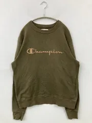 Champion チャンピオン スウェット X-LARGE カーキ 長袖 ブランドロゴ 刺繍 コットン スウェット 裏起毛