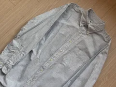 UNIQLO/コットン オックスフォード シャツ スカイブルー ストライプ/L