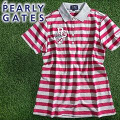 PEARLY GATES ポロシャツ ストライプ 赤 3 メンズ ゴルフウェア - メルカリ