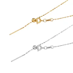 ステンレス ネックレス アレルギー対応 サージカル 316L つけっぱなし チェーン のみ スライド調節 華奢 ゴールド シルバー (スターダストチェーン)