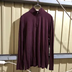 2108 CHAPS ハーフジップトレーナー ワインレッド L チャップス トレーナー 無地 古着卸 アメリカ仕入