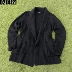 TIME ブラック ニットカーディガン