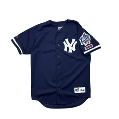 90s MLB ニューヨーク・ヤンキース マジェスティック ワールドシリーズ1998 ユニフォーム ベースボールシャツ  サイズ M 古着