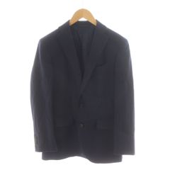 ユニバーサル ランゲージ UNIVERSAL LANGUAGE テーラードジャケット ブレザー ストライプ柄 シングル ウール 44-8Drop 紺 ネイビー 茶 ブラウン /AN22