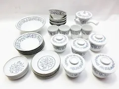 まとめ売り Noritake オールドノリタケ Blue Waltz ブルーワルツ セット 銀彩 花柄 急須 湯呑 皿 小皿 丼ぶり 茶碗蒸し 茶碗 和食 食器 中古 E658Z