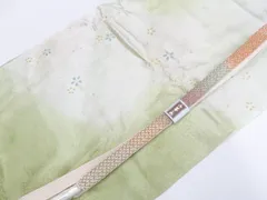 【一輝堂】和装小物 帯締め帯揚げセット 平組 金糸 美品 帯締 帯揚 26w02-2400