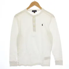 ポロ ラルフローレン POLO RALPH LAUREN カットソー 長袖 ヘンリーネック ロゴ刺繍 L/G(14-16) 白 /BM