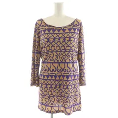 サルヴァトーレフェラガモ Salvatore Ferragamo カットソー 長袖 総柄 M ベージュ 紫 パープル /AN33