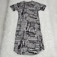 希少✨ COMME des GARÇONS HOMME PLUS コムデギャルソンオムプリュス　メッセージ　総柄　半袖　ロング　Tシャツ　モノトーン 　ワンピース