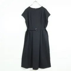 【美品】コムサイズム★モードでおしゃれ♪ ゆったりシルエットノースリーブワンピース サイズ11 黒系 z18466
