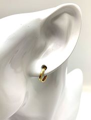 は*ー様 極美☆K18 甲丸 ぷっくり フープピアス 13mm イエローゴールド