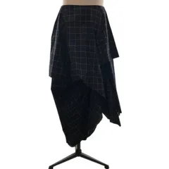 【美品】  MARINA YEE / マリナイー | コットン チェック アシンメトリースカート | XS | ブラック/ホワイト | レディース