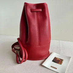 Vintage Coach Bixby Sling Drawstring Bucket Shoulder Bag Red Leather